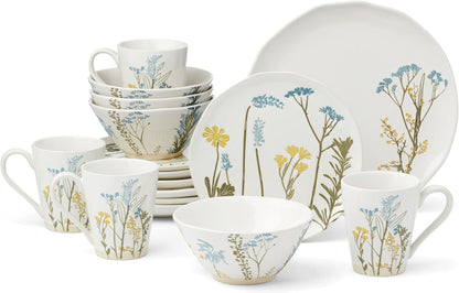 897830 Wildflowers 16-Piece Dinnerware Set, Service for 4