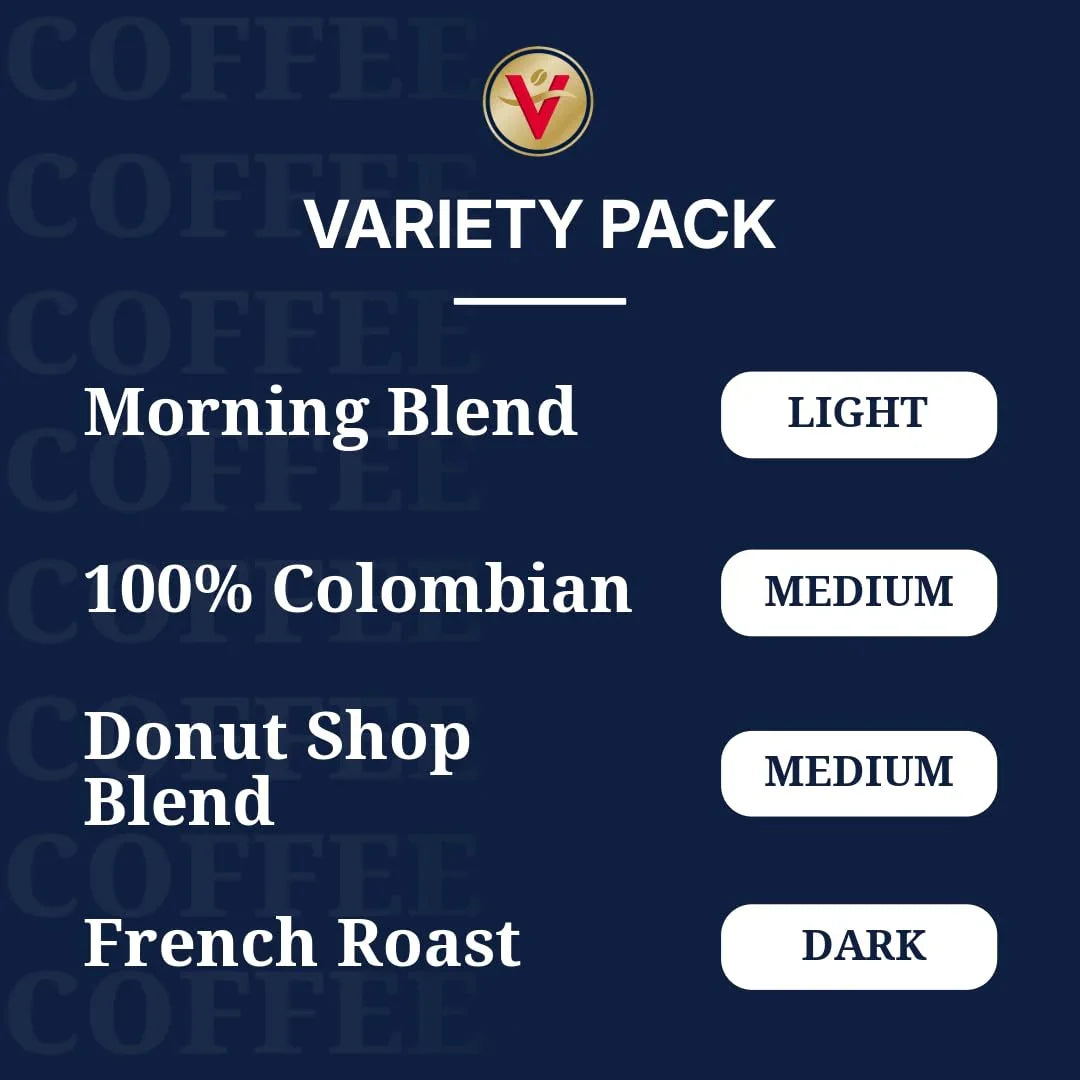 Variety Pack (Morning Blend, 100% Colombian, Donut Shop Blend, French Roast), 42 Count, Single Serve Coffee Pods for Keurig K-Cup Brewers