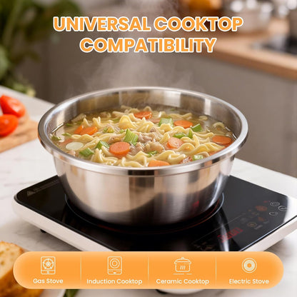Mixing Bowls Stainless Steel Set, Germany Multifunctional Shredding Chopping Basin with Kitcgrater, Colander, Food Strainers (9.4In(24Cm))