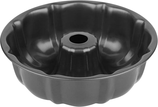 9.5" Non-Stick Cake Pan, Heavy Duty Carbon Steel Fluted Tube round Baking Pan,Buntz Pound Cake Pan Mold,Tube Bakeware,Baking Mold for Jello,Gelatin,Chocoflan,Flan