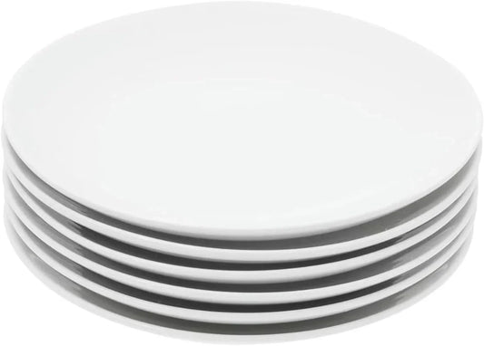 Ceramic Appetizer Plates Set of 6, White Dessert Plates 8 Inch, Small Dinner Plates, Modern round Salad Plates, Porcelain Serving Dishes for Snack, Bread, Fruit, Microwave & Dishwasher Safe