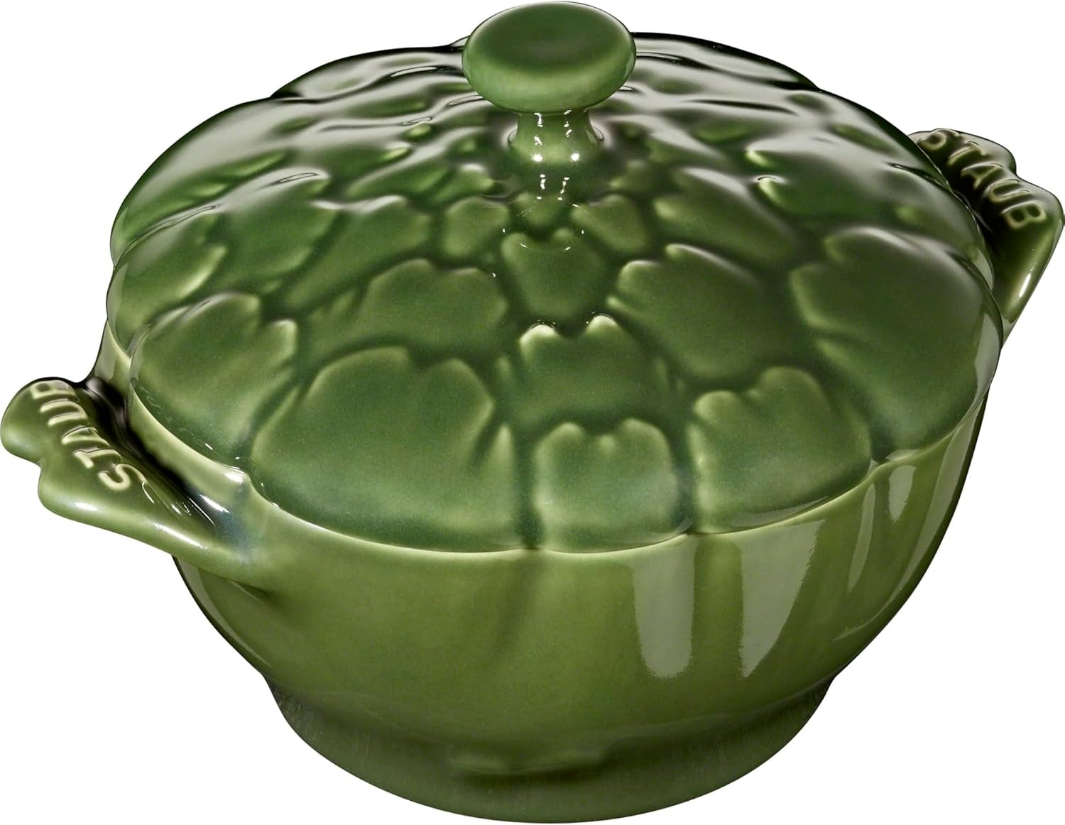 Ceramic Dutch Oven 16-Oz Petite Artichoke Cocotte, Basil