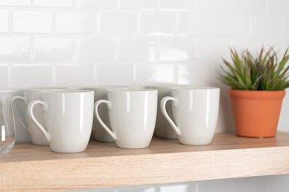 Simply White 12 Oz Mug, Set of 6