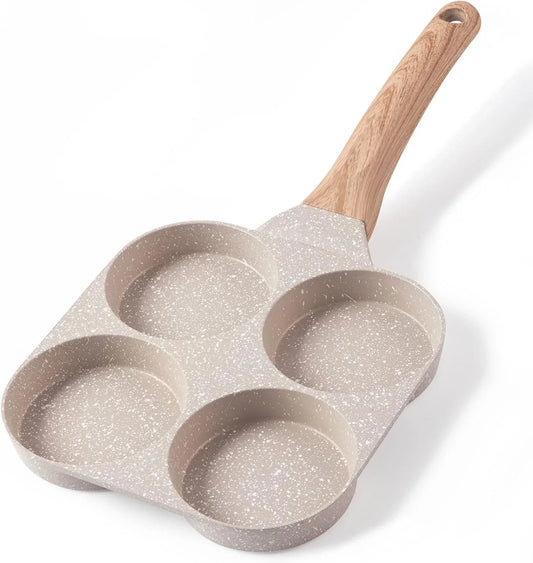 Egg Pan Omelette Pan, 4-Cup Nonstick Granite Omelette Skillet - Pancake Pan and Healthy Egg Cooker Suitable for Gas Stove & Induction Cookware