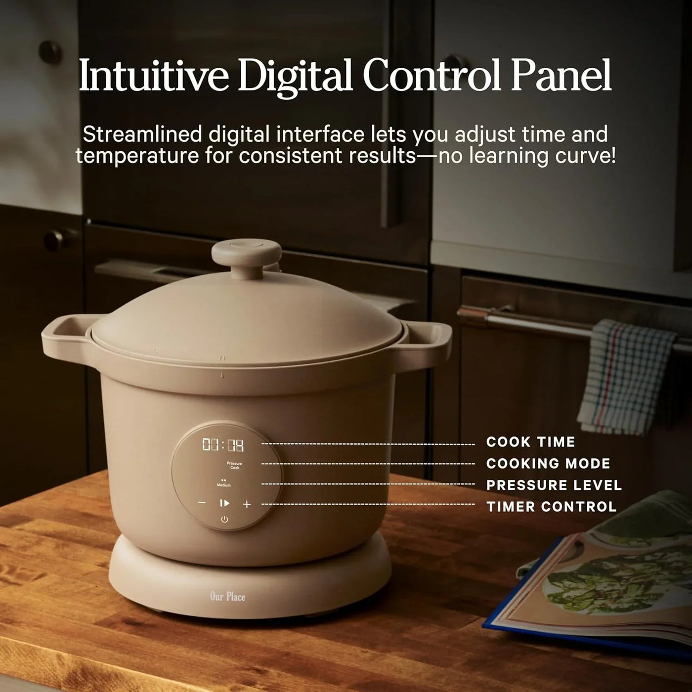 Dream Cooker | 6 Qt Ceramic Nonstick Multicooker & Pressure Cooker with Touchscreen Controls & Auto Steam Release | 4 Modes: Pressure Cook, Sauté/Sear, Slow Cook & Warm | Char