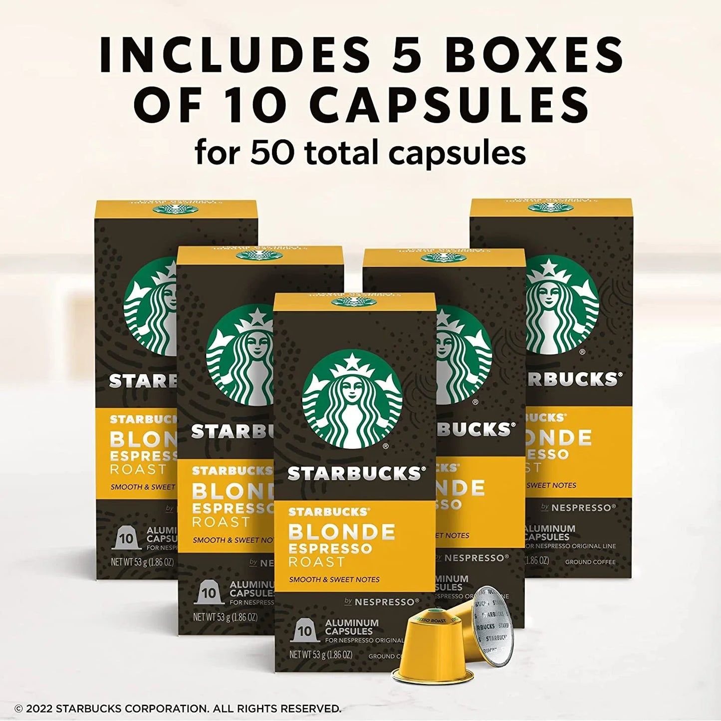 by Nespresso Original Line Blonde Roast Espresso 50-Count Espresso Pods