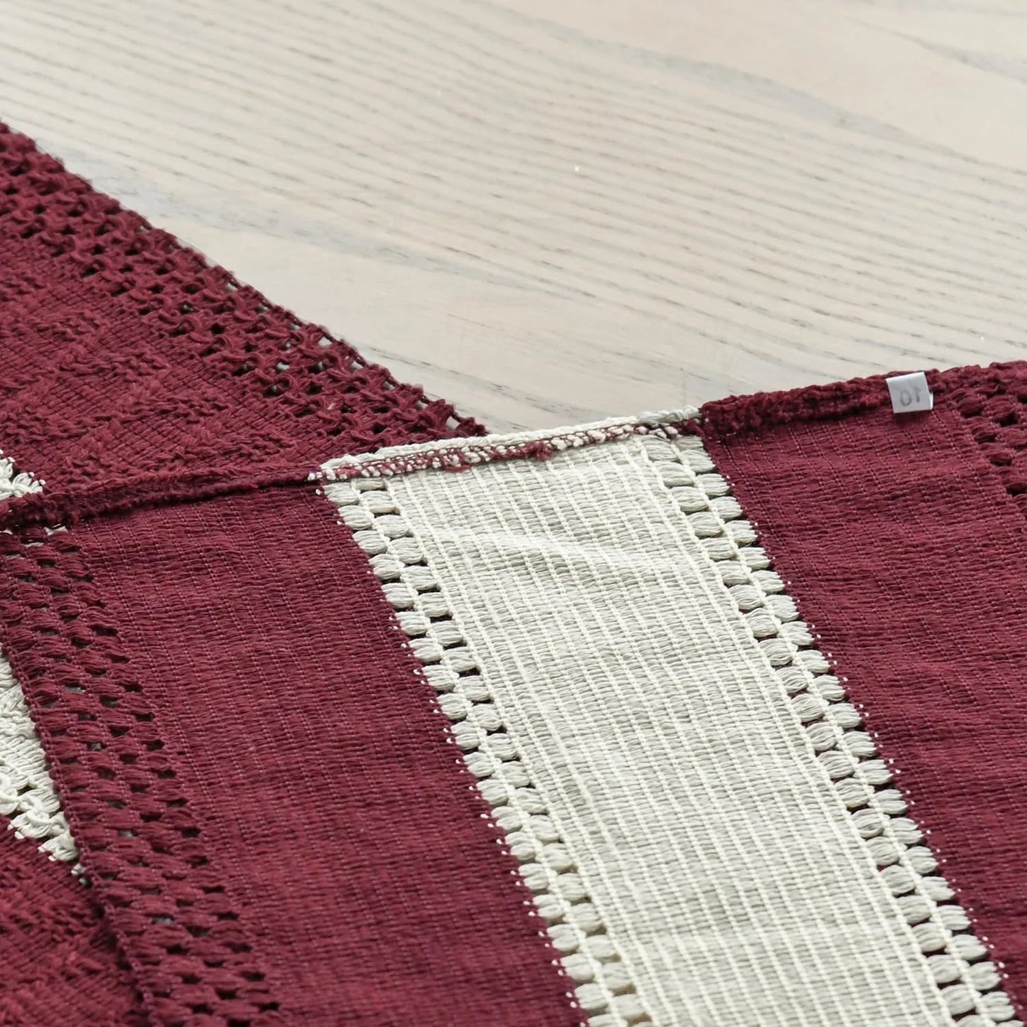Red Farmhouse Rustic Table Runner, Seasonal Christmas Hollow Kitchen Dining Table Decoration for Home Party Decor 12X72 Inch