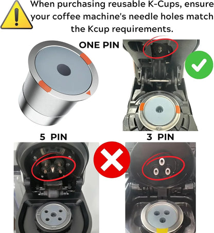 Reusable K Cups and Coffee Pods,Universal Stainless Steel K Cups for Keurig 2.0 and 1.0 Coffee Makers Machine(2Pack)