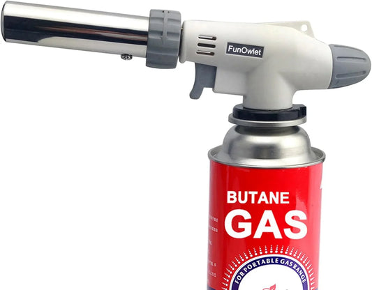Butane Torch, Reverse Use Culinary Kitchen Blow Lighter with Adjustable Flame, Butane Fuel Not Included, Ideal for Chef Cooking, Creme, Brulee, BBQ, Baking, DIY Soldering