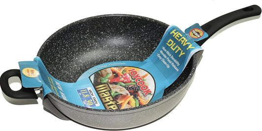 Marble Coated Heavy Gauge Aluminum Nonstick Wok Pan, 12-Inch