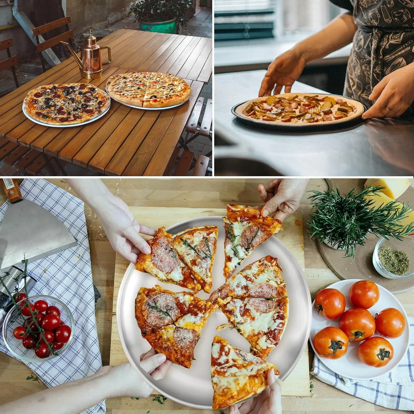 10 Pack 12 Inch Stainless Steel Pizza Pan, Non Stick Pizza Pans for Oven Baking, round Pizza Baking Trays Bulk