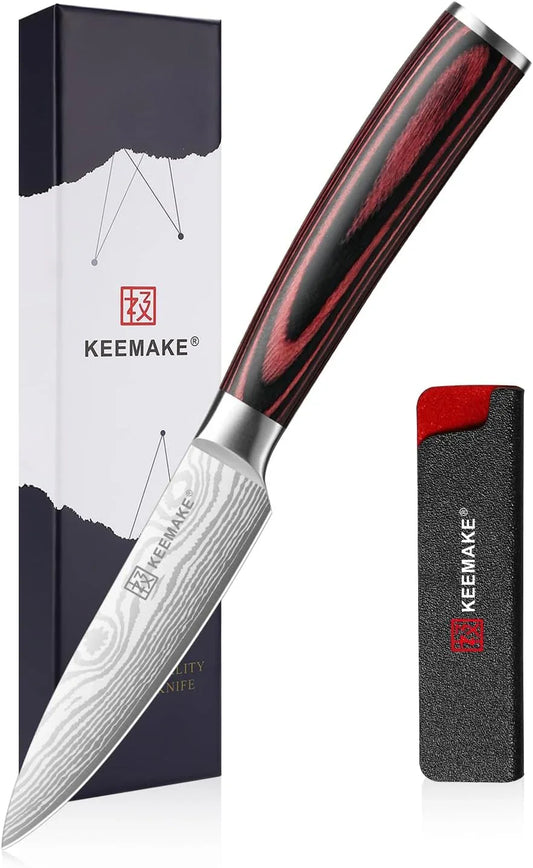 3.5 Inch Paring Knife - Ultra Sharp Fruit Knife High Carbon Stainless Steel Small Kitchen Knives for Peeling Slicing with Ergonomic Handle with Elegant Gift Box