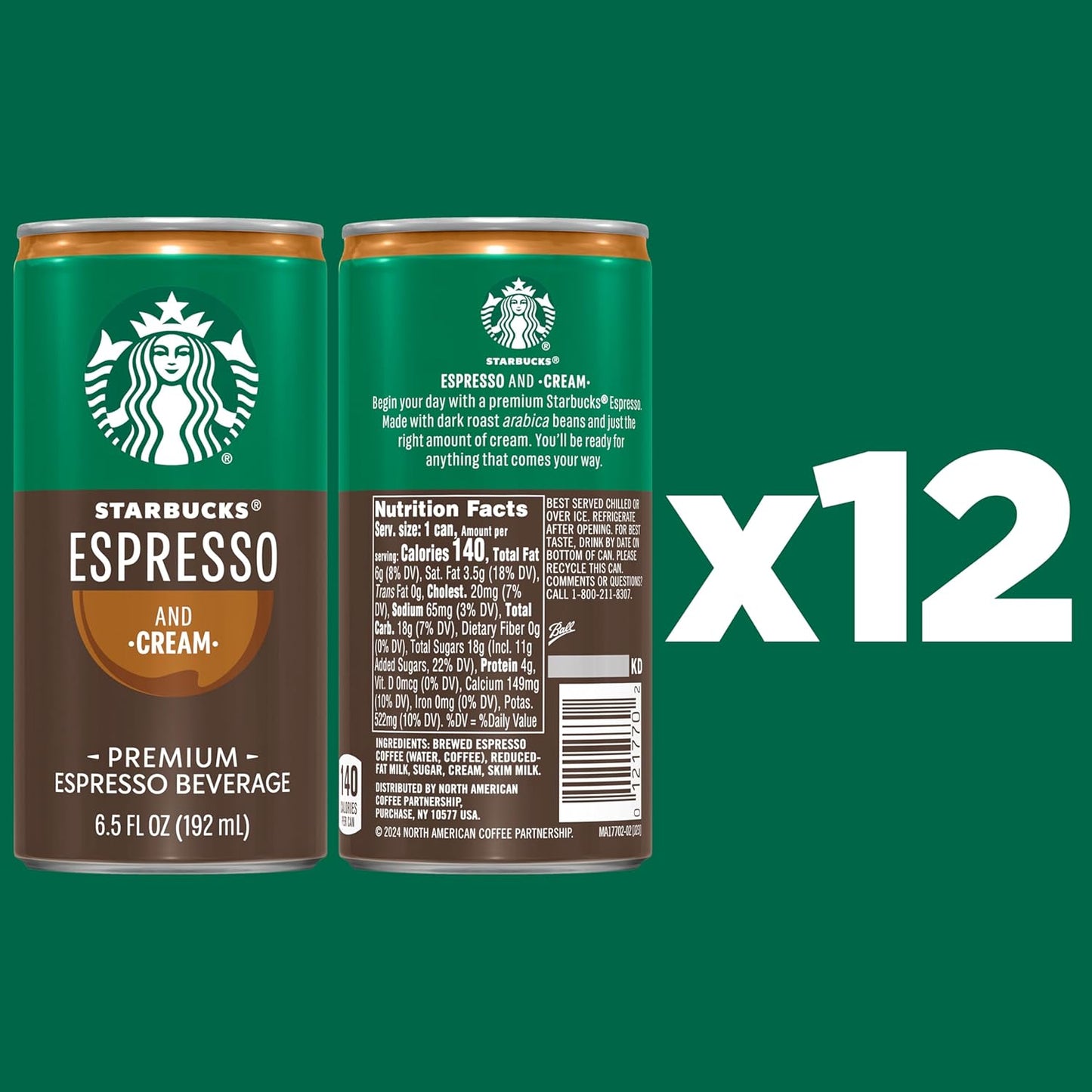 Espresso & Cream, 6.5 Fl Oz Cans (Pack of 12)