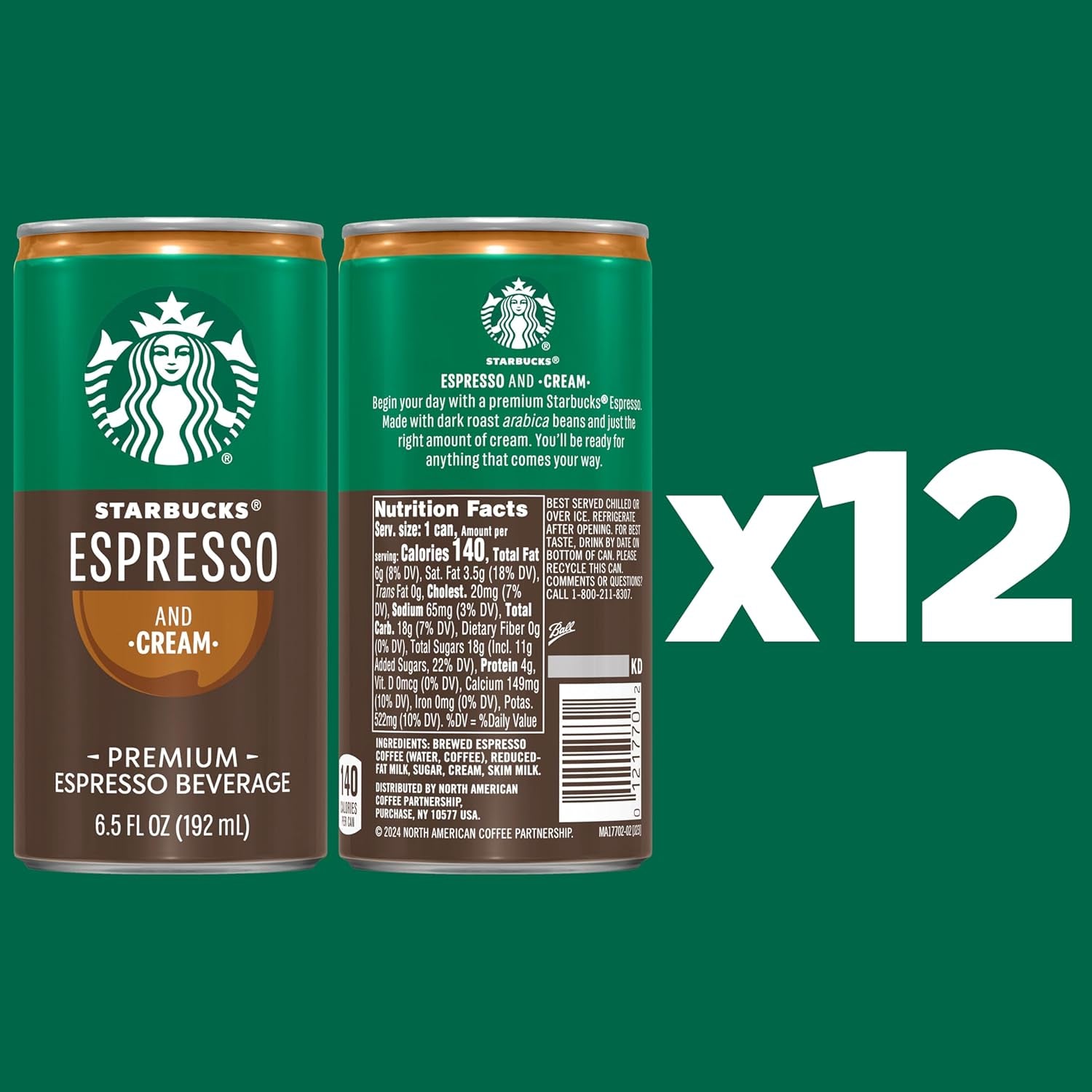Espresso & Cream, 6.5 Fl Oz Cans (Pack of 12)