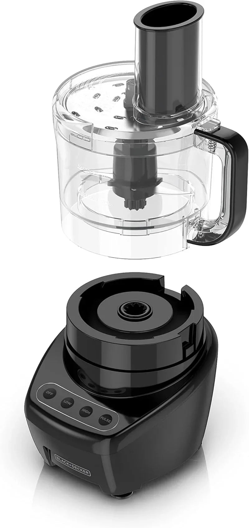 3-In-1 Easy Assembly 8-Cup Food Processor, Stainless Steel S-Blade, Easy-Clean, Touchpad Controls Black