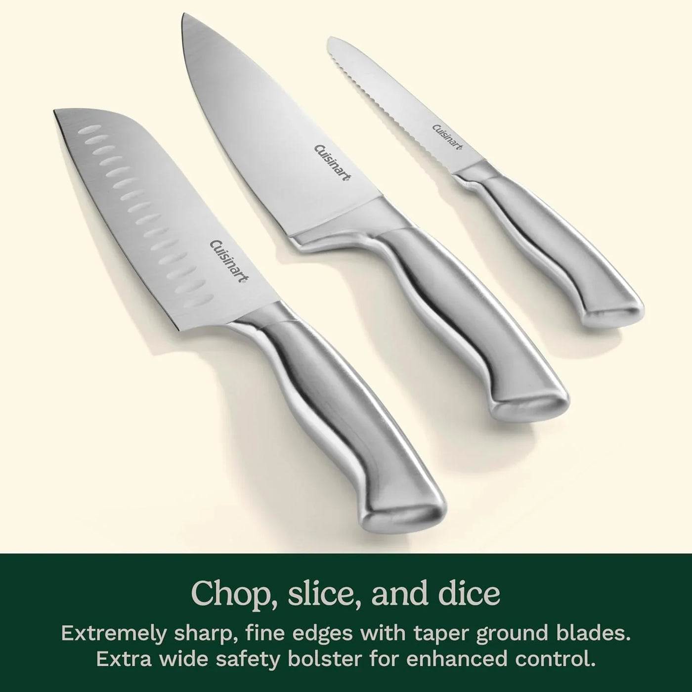 Stainless Steel Hollow Handle 15-Piece Cutlery Block Set, Kitchen Knife Set with Steel Blades for Precise Cutting, Durable Knives with Ergonomic Handles, C77SS-15PK