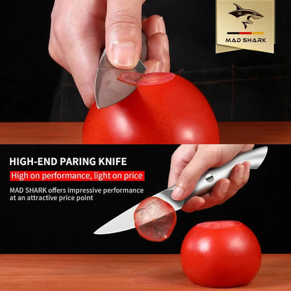 Paring Knife 3.5 Inch Paring Knives, Small Kitchen Knife, Ultra Sharp German Stainless Steel Vegetable Knives, Ergonomic Handle Design, Unique Gift for Men/Women