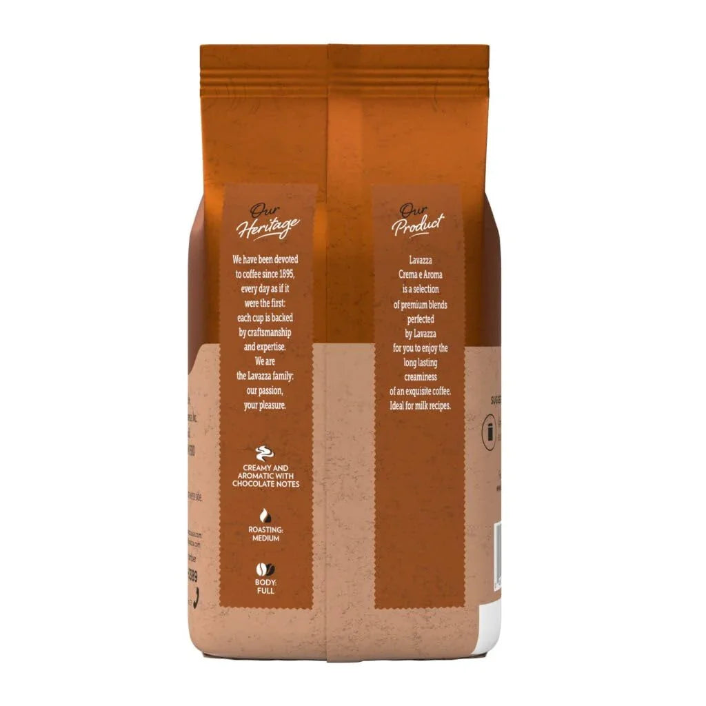 Crema E Aroma Whole Bean Coffee Blend, 2.2-Pound Bag , Balanced Medium Roast with an Intense, Earthy Flavor and Long Lasting Crema, Non-Gmo