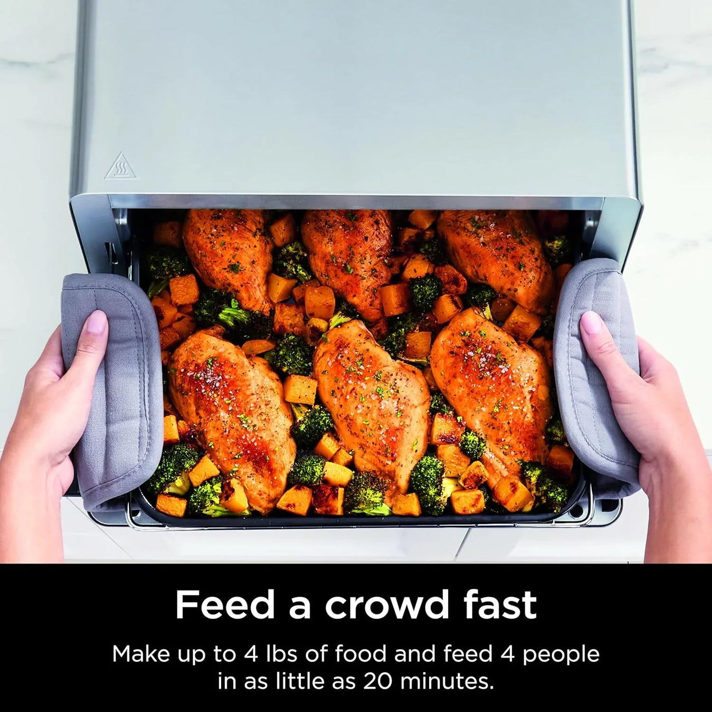 Air Fryer Toaster Oven Combo | 8-In-1 Functionality | Flip up & Away for Storage Space | Air Fry Basket, Sheet Pan, Wire Rack & Removable Crumb Tray |1800 Watt | Stainless Steel | SP151