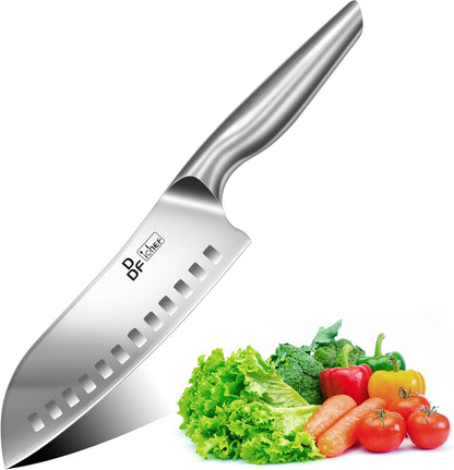 Kitchen Knife, Chef'S Knife in Japanese Stainless Steel Professional Santoku Cooking Knife, 7 Inch Non-Slip Ultra Sharp Knife with Ergonomic Handle