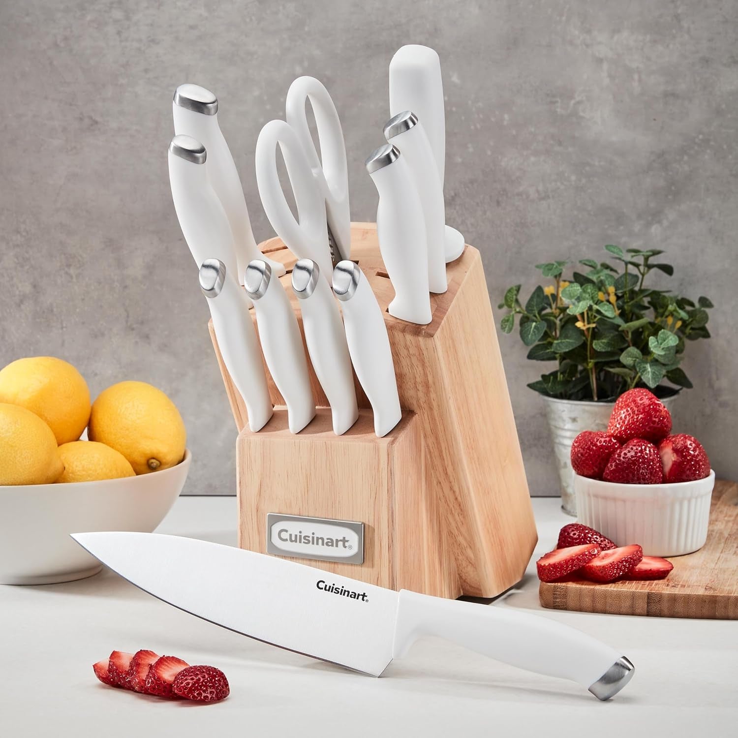 Block Knife Set, 12Pc Cutlery Knife Set with Steel Blades for Precise Cutting, Lightweight, Stainless Steel, Durable & Dishwasher Safe, C77SSW-12P