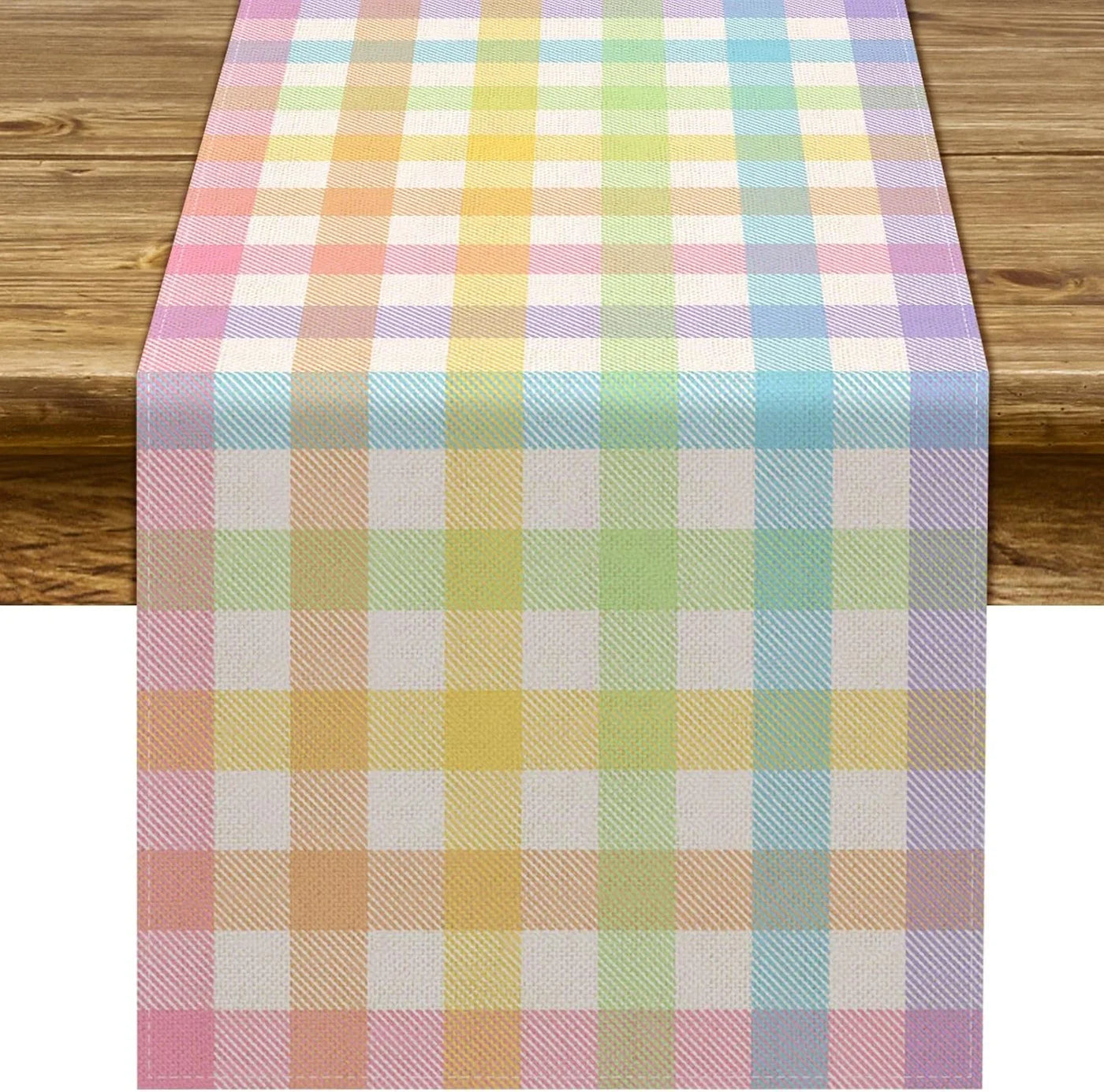Easter Buffalo Plaid Check Table Runner Spring Holiday Farmhouse Fireplace Kitchen Dining Room Home Party Decoration (13" X 72")