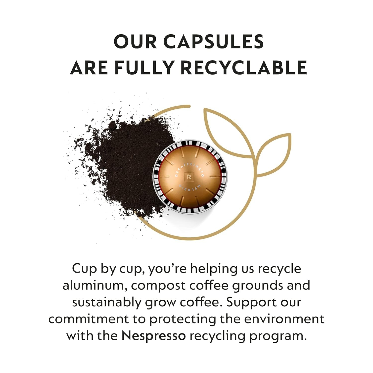 Capsules Vertuo, Melozio Decaffeinato, Medium Roast Espresso, 30-Count Coffee Pods, Brews 7.8 Oz.
