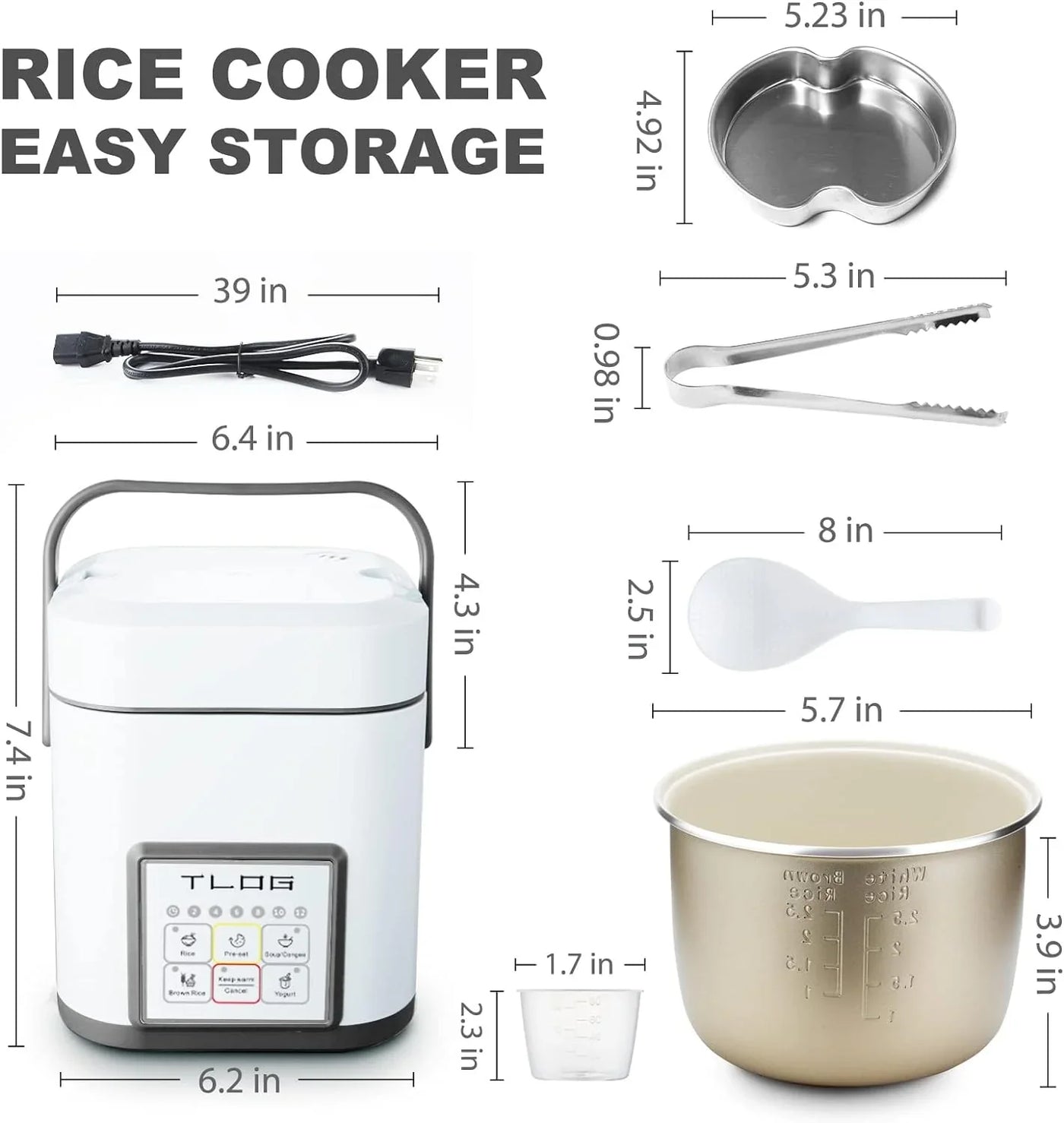Mini Rice Cooker 2.5 Cups Uncooked, Healthy Ceramic Coating Portable Cooker, 1.2L Travel Small for 1-3 People, Personal Maker, Food Steamer, 12 Hours Delay Timer, Multi-Cooker Grains, Oats