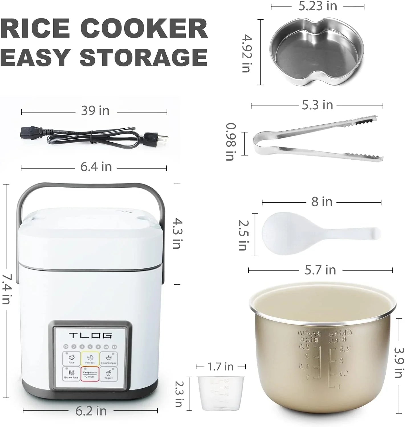 Mini Rice Cooker 2.5 Cups Uncooked, Healthy Ceramic Coating Portable Cooker, 1.2L Travel Small for 1-3 People, Personal Maker, Food Steamer, 12 Hours Delay Timer, Multi-Cooker Grains, Oats