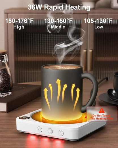 36W rapid heating mug warmer with temperature settings for coffee or tea