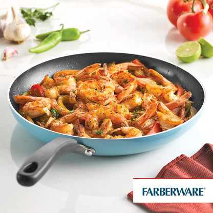 Cookstart Diamondmax Nonstick Frying Pan/Skillet, Dishwasher Safe, 12 Inch - Aqua