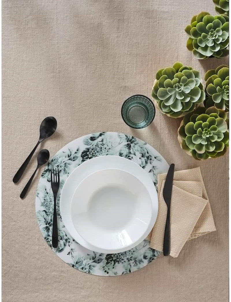 OFTAST Kitchen & Dining, Tempered Opal Glass Classic Deep Dish Plates (20Cm) Pack of 6Pc