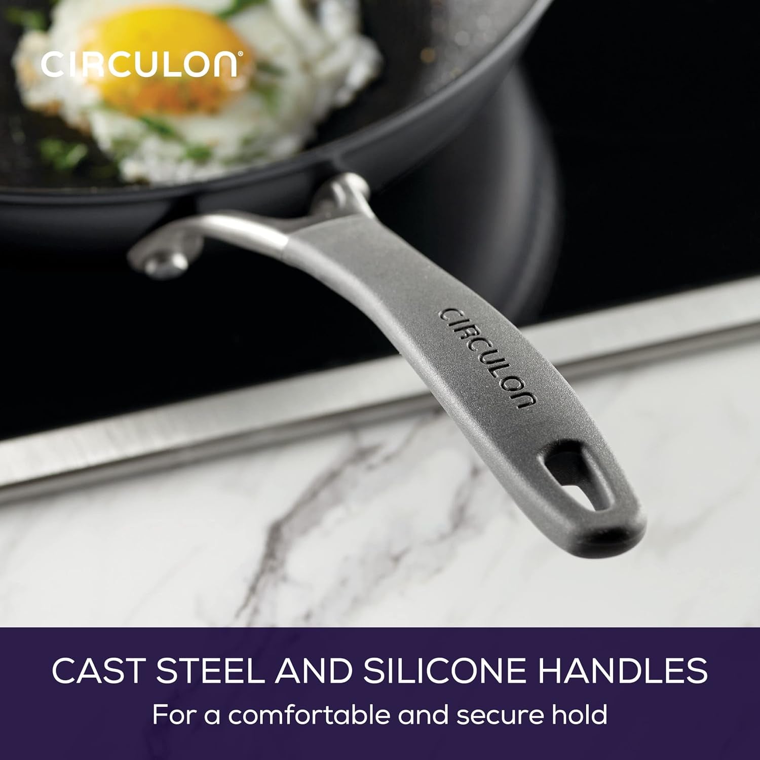 A1 Series with Scratchdefense Technology Nonstick Induction Frying Pan/Skillet, 12 Inch, Graphite