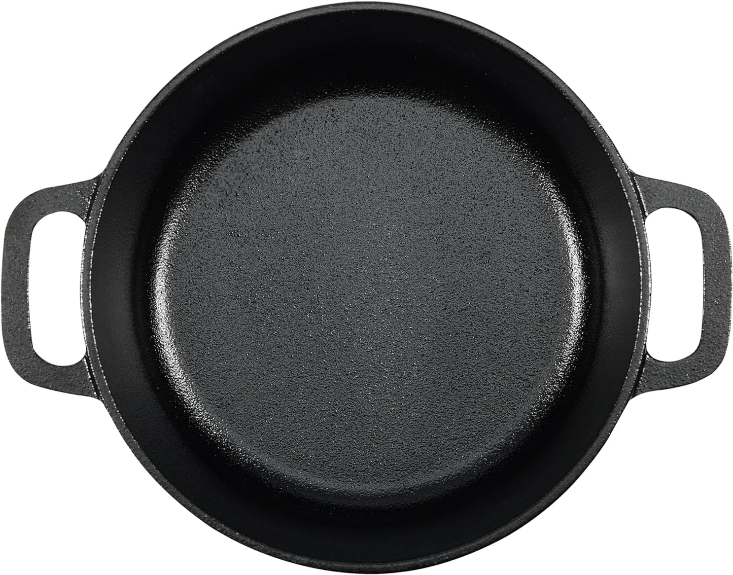Pre-Seasoned Cast Iron Mini Dutch Oven Pot with Lid and Dual Handles, Oven Safe, 2-Quart, Round, Black