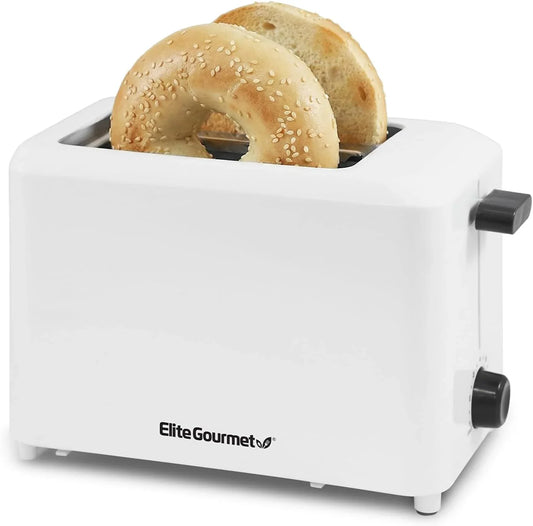 ECT-1027 Cool Touch Toaster, 7 Toast Settings Cancel Functions, Slide Out Crumb Tray, Extra Wide 1.5" Slots for Bagels Waffles Specialty Breads, Puff Pastry, Snacks, White