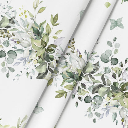 Spring Tablecloth 60×84 Inch Rectangular, Green Eucalyptus Washable Seasonal Table Cover for Party Picnic Dinner Decor