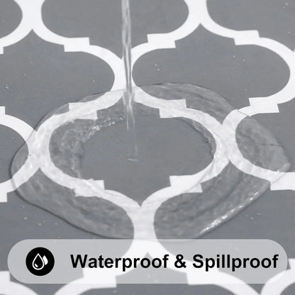 Rectangle Table Cloth, Waterproof Vinyl Tablecloths with Flannel Backing for Rectangle Tables, Wipeable Spillproof Plastic Tablecloth for Dining, Camping, Indoor and Outdoor (60"X84", Grey)