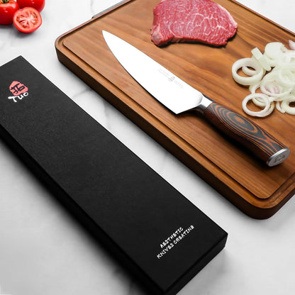 Chef Knife, 8 Inch Sharp Kitchen Knife with Pakkawood Handle, High Carbon Steel, Professional for Chopping & Dicing, Gift Box - Fiery Phoenix Series