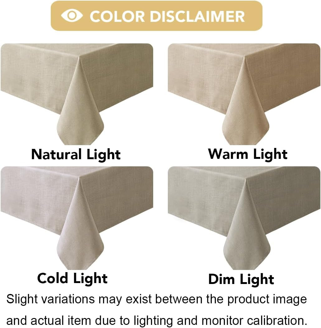 Linen Textured Table Cloths 60 X 120 Inch Premium Solid Tablecloth Spill-Proof Waterproof Table Cover for Dining Buffet Feature Extra Soft and Thick Fabric Wrinkle Free, Taupe