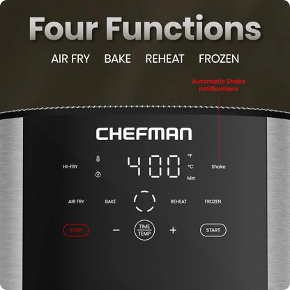 Air Fryer 8 Qt | Turbofry® 4-In-1 with 450°F Hi-Fry Option for Crispier Results | Bake, Dehydrate, Frozen | XL Nonstick Dishwasher-Safe Basket | Stainless Steel