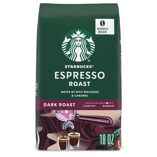 Whole Bean Coffee, Dark Roast Coffee, Espresso Roast, 100% Arabica, 1 Bag (18 Oz)