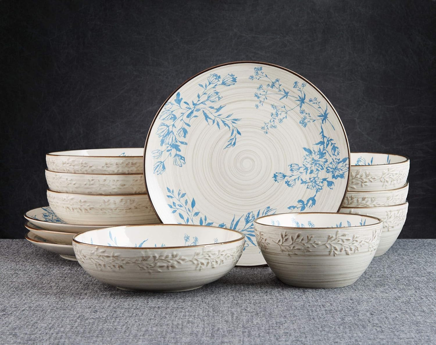 Bella 12 Piece Dinnerware Set, Service for 4, Multicolor