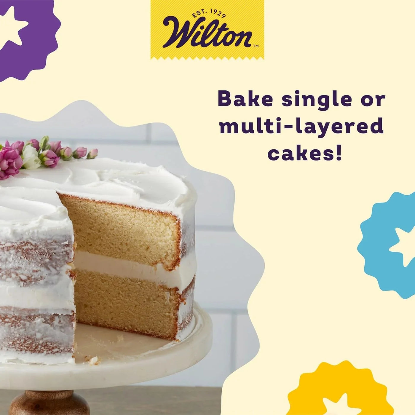 2-Piece 9 X 2 Inch round Cake Baking Pan Set, Even Heating Aluminum Bakeware for Tiered & Layered Cakes, Made without PFAS, Packaging May Vary