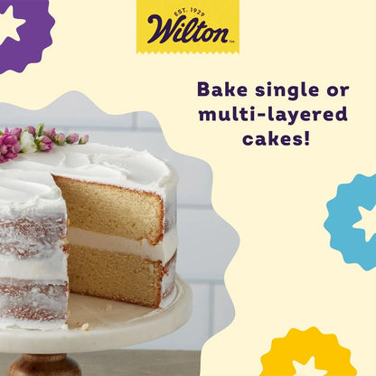 2-Piece 9 X 2 Inch round Cake Baking Pan Set, Even Heating Aluminum Bakeware for Tiered & Layered Cakes, Made without PFAS, Packaging May Vary