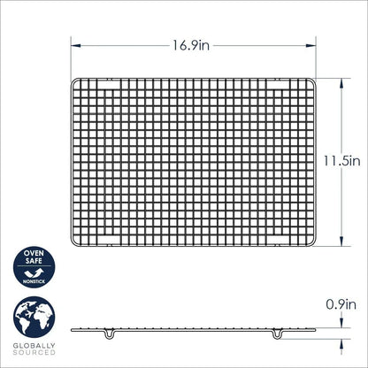 Oven Safe Nonstick Baking & Cooling Grid (1/2 Sheet), One Size, Steel
