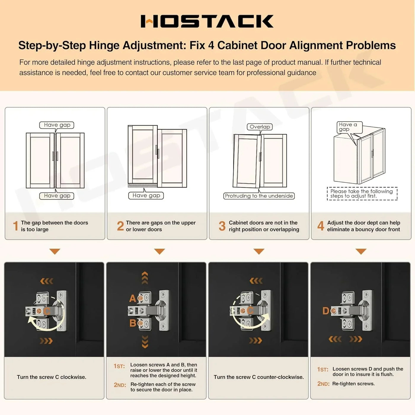 Step-by-step guide to fix cabinet door alignment issues using adjustable hinges for kitchen cabinets