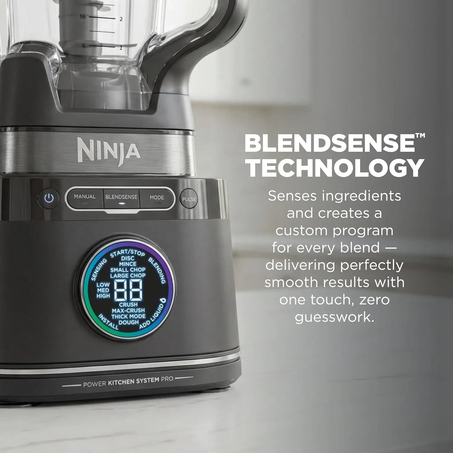 Kitchen System | All-In-One Food Processor & Blender | 8-Cup Bowl & (1) 24 Oz. To-Go Cup Blendsense Tech | for Smoothies, Cookie Dough, Salsas, Cole Slaw & More | 1800 Peak Watt | Black | TB401
