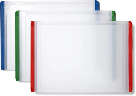 Good Grips 3-Piece Plastic Everyday Cutting Board Set - Red, Green, Blue