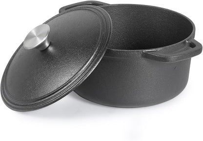 3.4 Quart Cast Iron Dutch Oven with Dome Lid and Handles