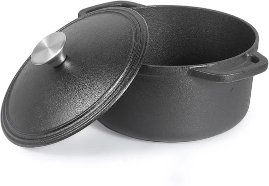 3.4 Quart Cast Iron Dutch Oven with Dome Lid and Handles